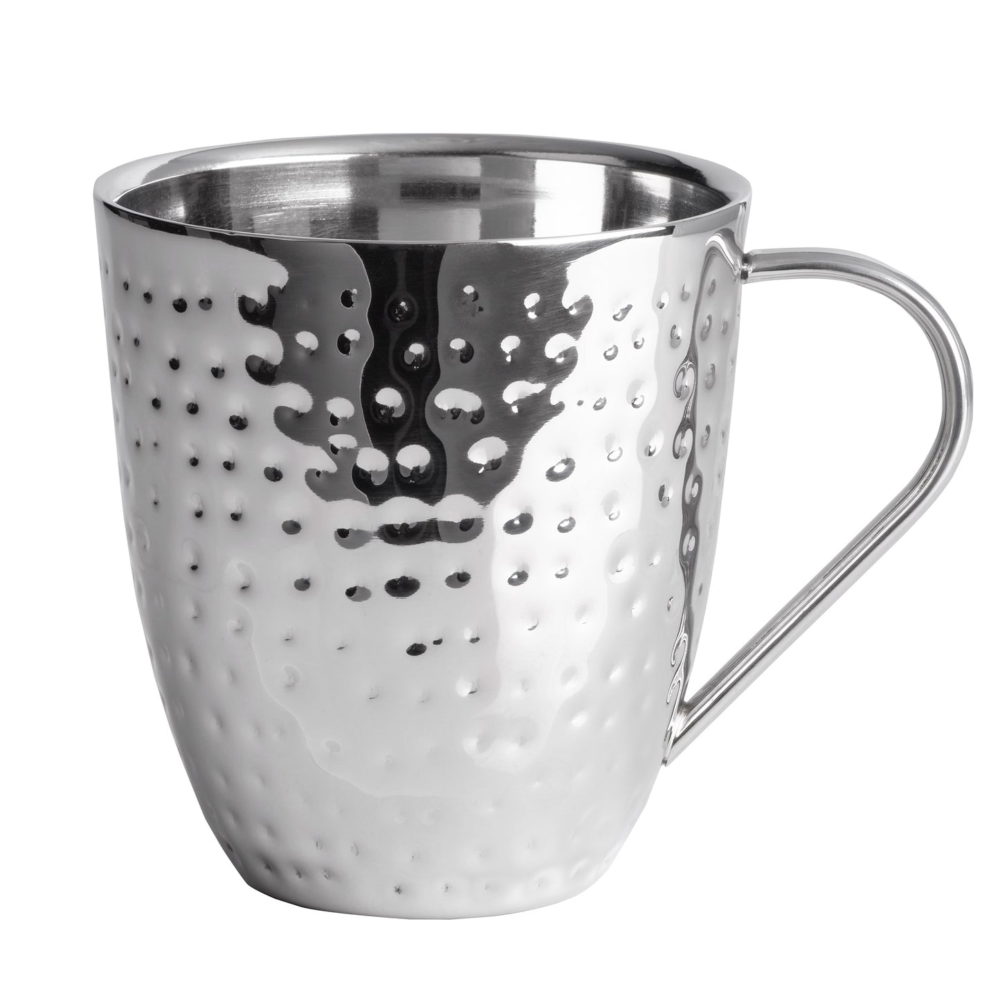 Mikasa Set of 4 Double-Wall Hammered Stainless Steel Mugs