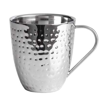 Mikasa Set of 4 Double-Wall Hammered Stainless Steel Mugs