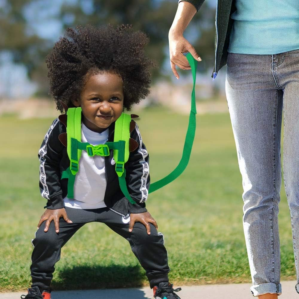 Toddler Backpack Leash, 9.5" Safety Harness Dinosaur Bag - Removable Tether