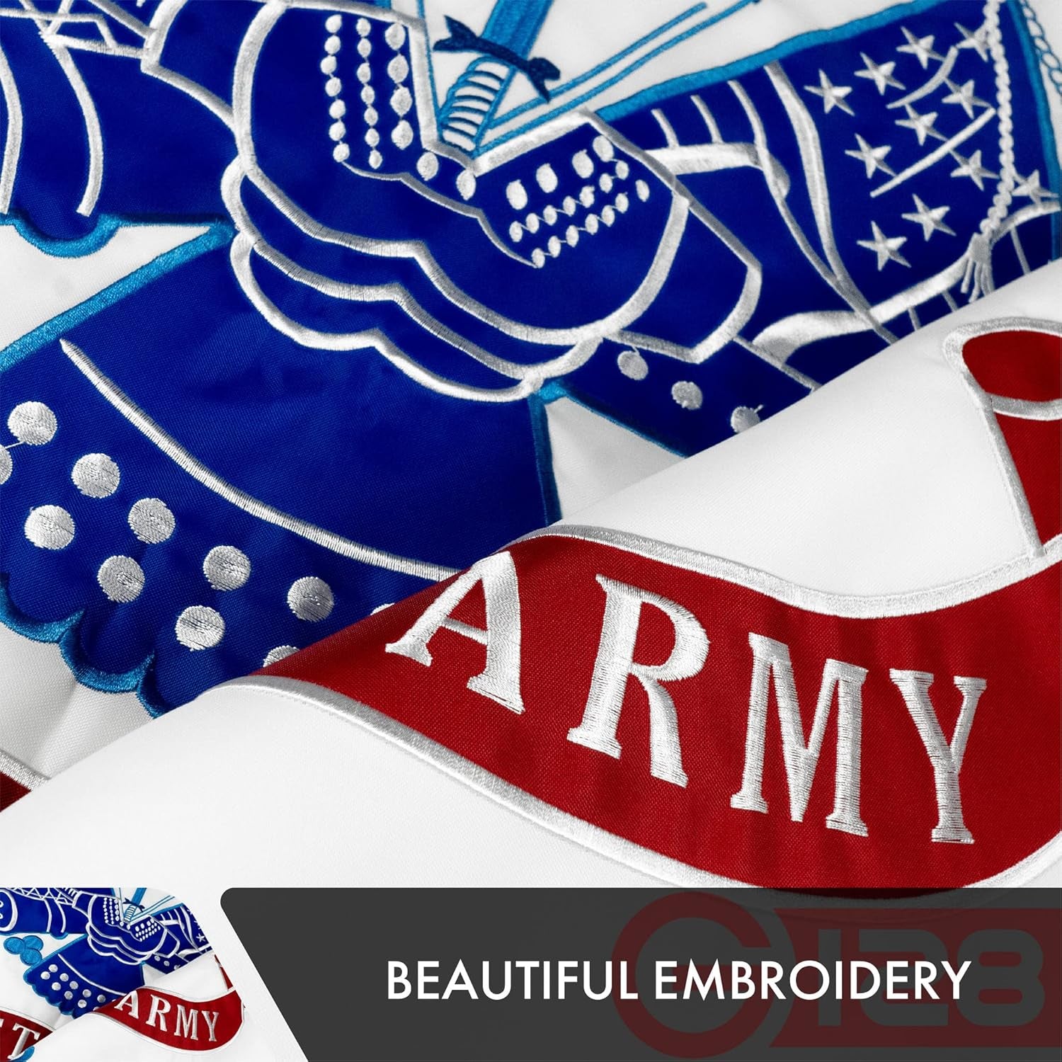 US Army Flag | 3X5 Ft | Double Toughweave Series Double Sided Embroidered 210D Polyester | Military Flag, Embroidered Design, Indoor/Outdoor, Brass Grommets, Heavy Duty, 3-Ply
