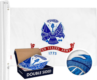 US Army Flag | 3X5 Ft | Double Toughweave Series Double Sided Embroidered 210D Polyester | Military Flag, Embroidered Design, Indoor/Outdoor, Brass Grommets, Heavy Duty, 3-Ply